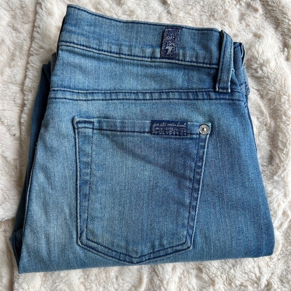 7 For All Mankind Skinny Crop and Roll medium wash low rise jeans size 26 - Picture 14 of 14